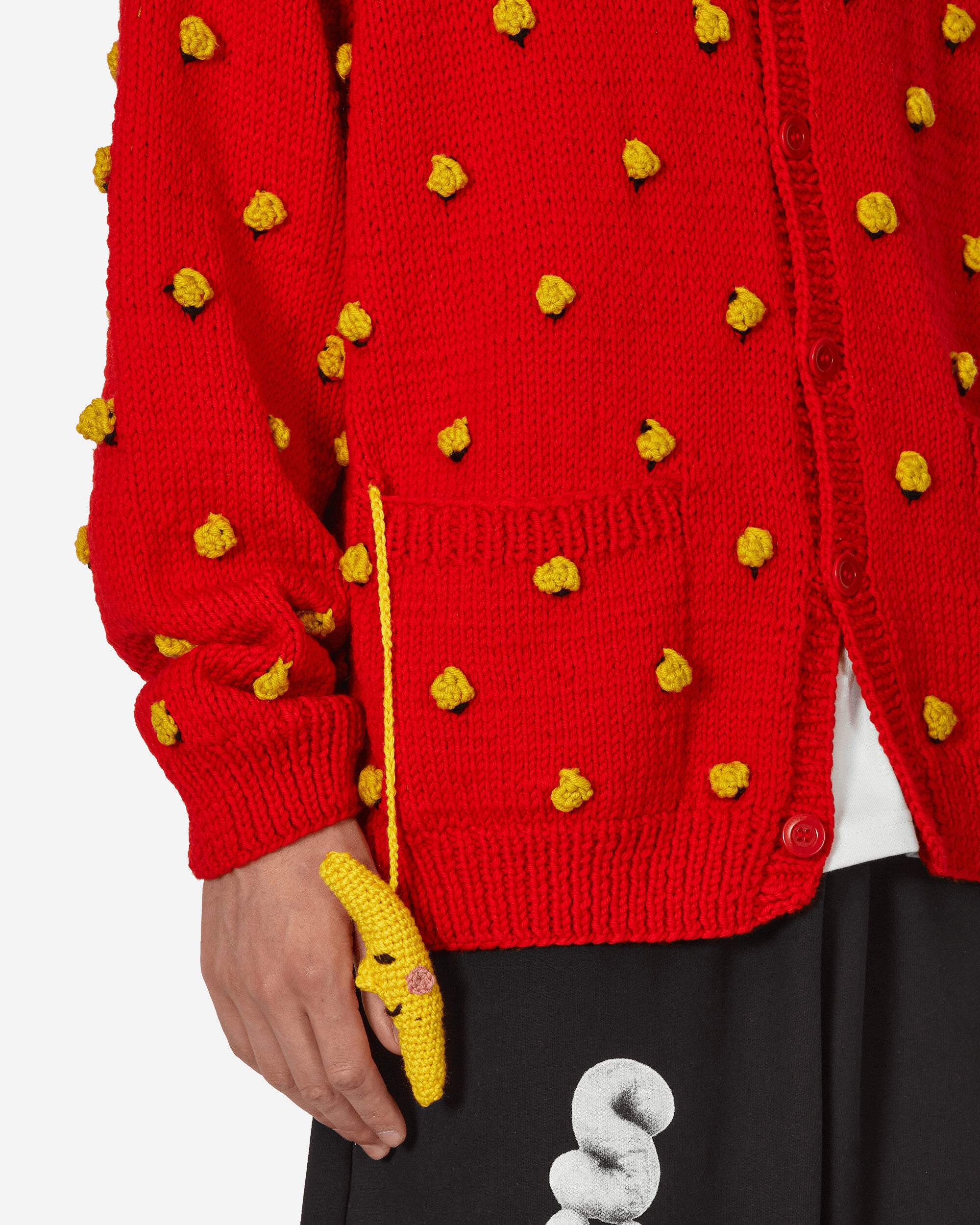 Sky High Farm Strawberry Cardigan With Stuffies Knit Red Knitwears Cardigans SHF04N002  1