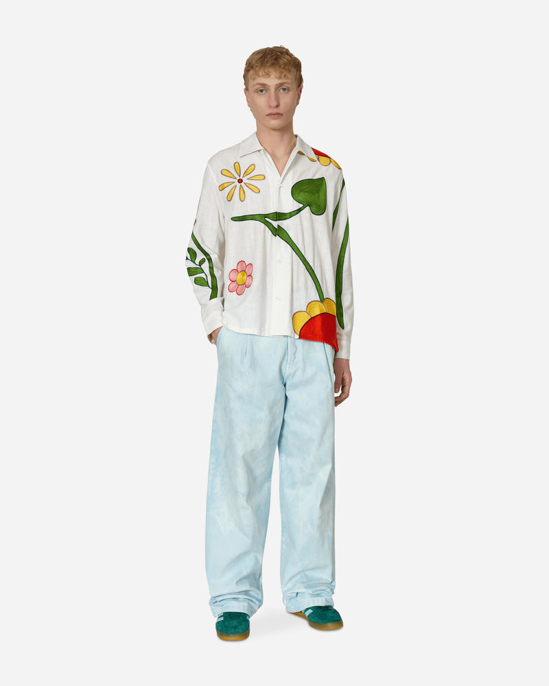 Sky High Farm Unisex Boticelli Embroidered Flower Shirt Woven White Shirts Longsleeve Shirt SHF03B001 2