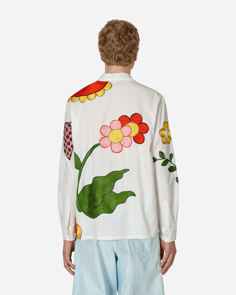 Sky High Farm Unisex Boticelli Embroidered Flower Shirt Woven White Shirts Longsleeve Shirt SHF03B001 2