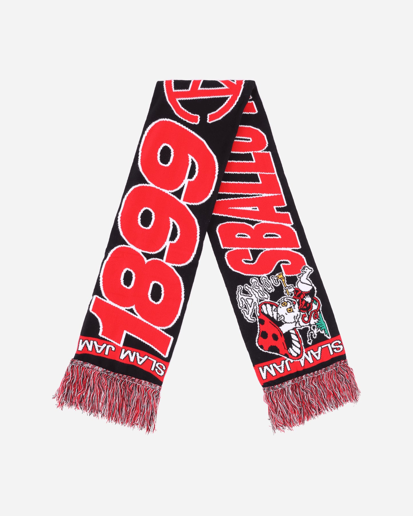 Slam Jam SJ Sballo Rossonero Scarf Black Red Gloves and Scarves Scarves and Warmneck PBMW201FA01W BLKRD01