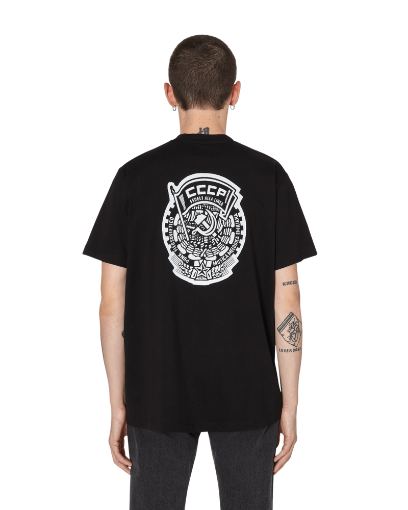 Slam Jam CCCP FEDELI ALLA LINEA - LOGO T-SHIRT BLACK T-Shirts Shortsleeve SJAUTS01JY01 BLK001