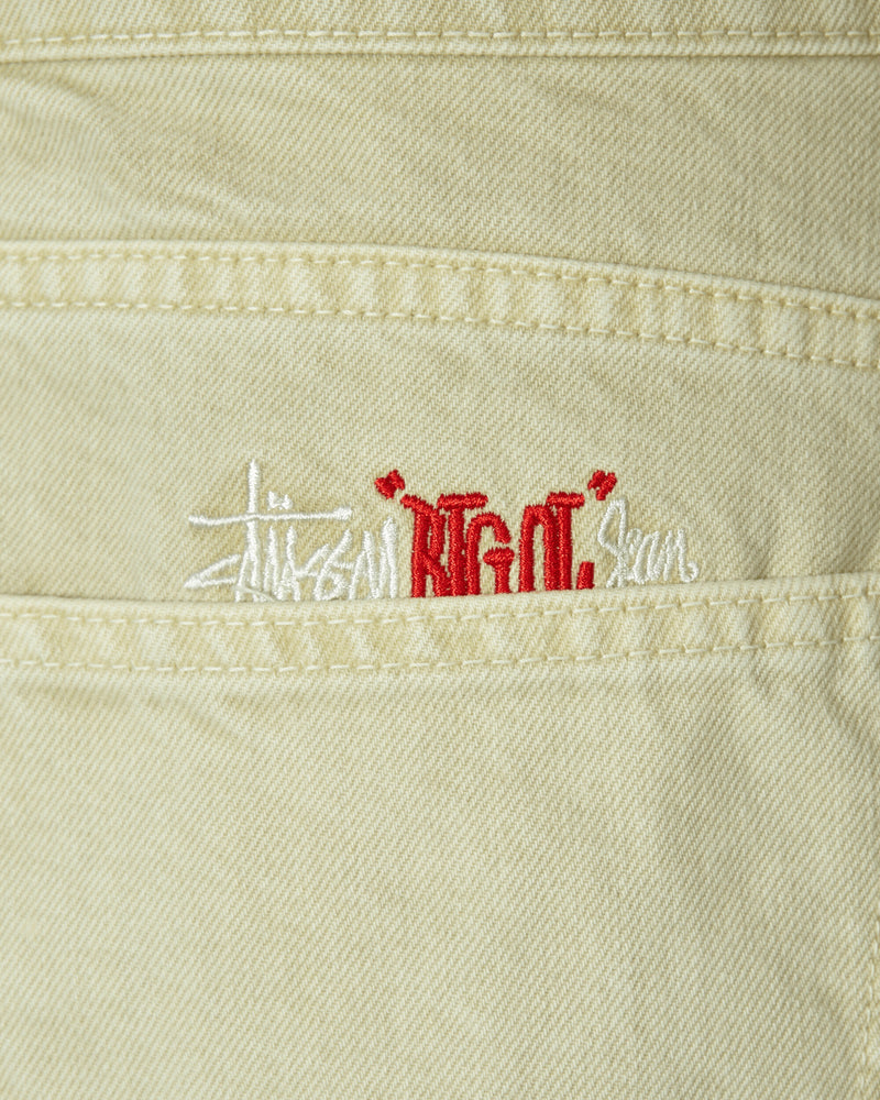 Stüssy Double Big Ol' Dyed Jeans Cream - Slam Jam Official Store