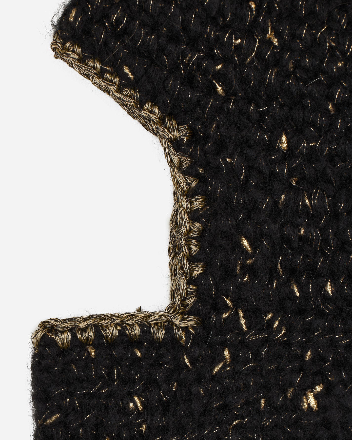 Vitelli Crochet Balaclava Black/Gold Hats Balaclavas OKT-B013  BG